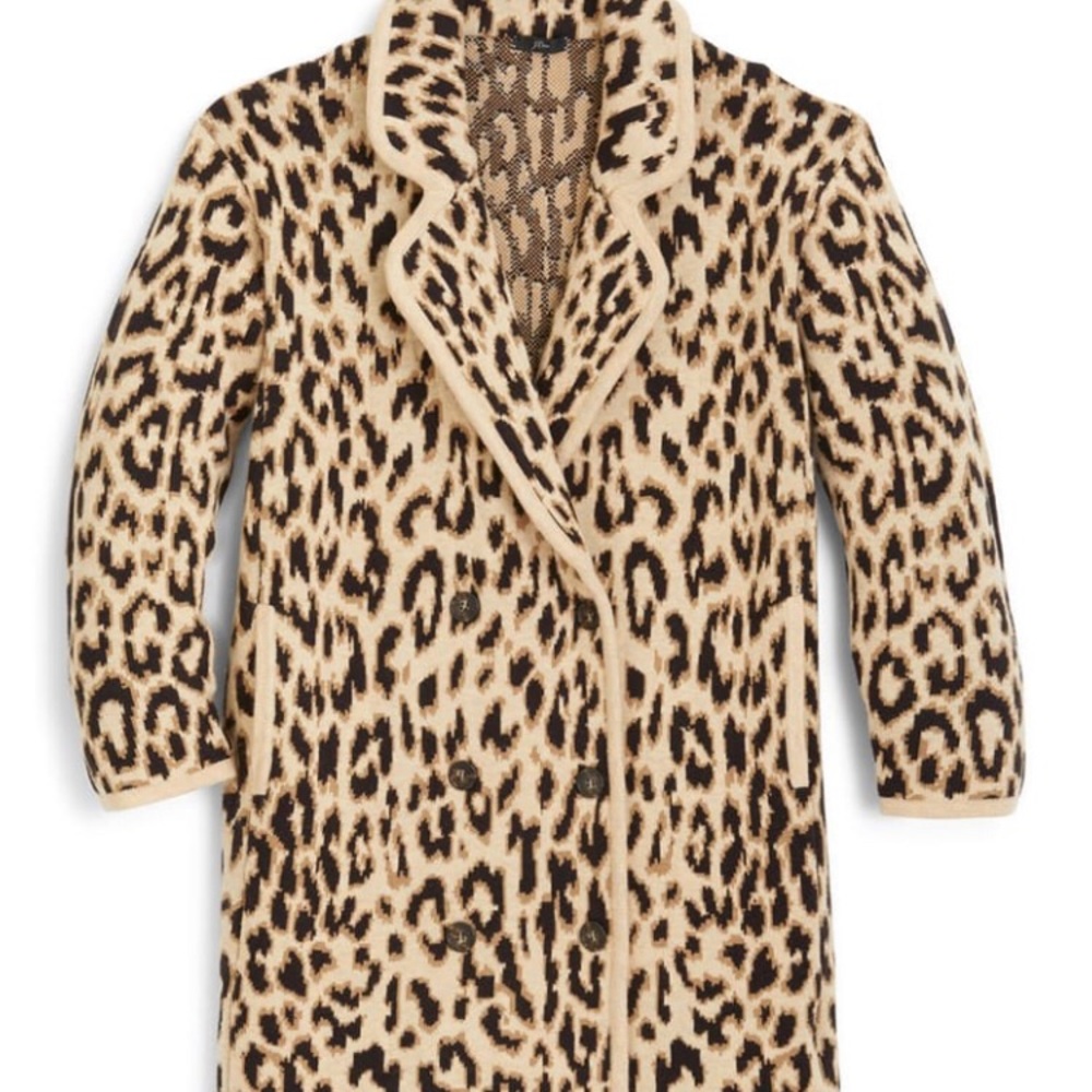 j.crew double breasted leopard Jacket coat xs
